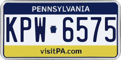PA license plate KPW6575