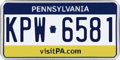 PA license plate KPW6581