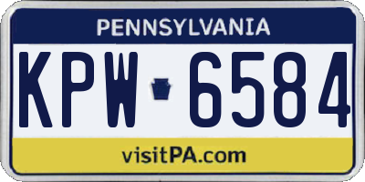 PA license plate KPW6584