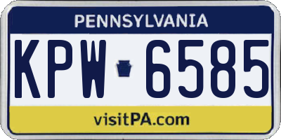 PA license plate KPW6585