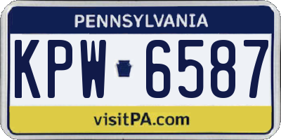 PA license plate KPW6587