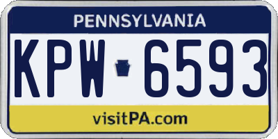 PA license plate KPW6593