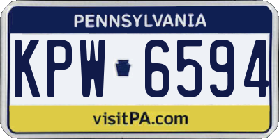 PA license plate KPW6594