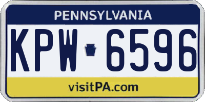 PA license plate KPW6596