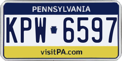 PA license plate KPW6597