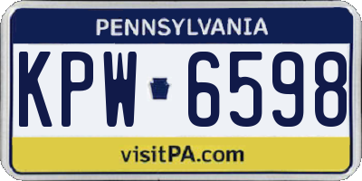 PA license plate KPW6598