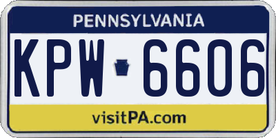 PA license plate KPW6606
