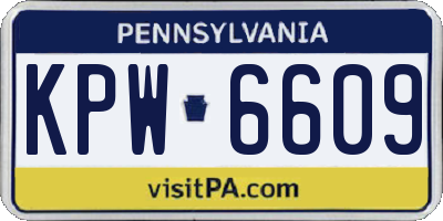PA license plate KPW6609