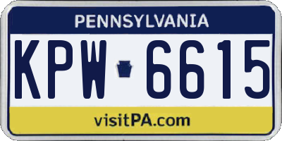 PA license plate KPW6615