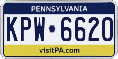 PA license plate KPW6620
