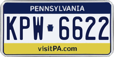 PA license plate KPW6622