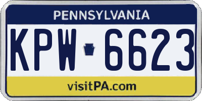 PA license plate KPW6623