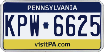 PA license plate KPW6625