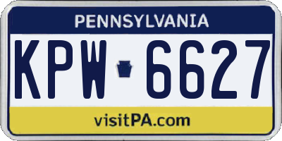 PA license plate KPW6627
