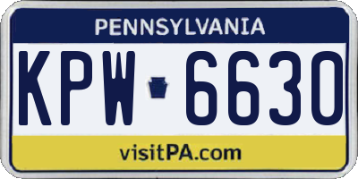 PA license plate KPW6630