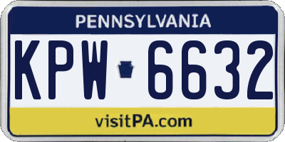PA license plate KPW6632