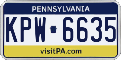 PA license plate KPW6635