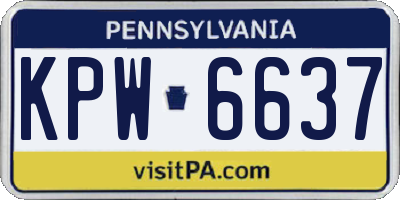 PA license plate KPW6637