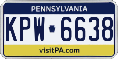 PA license plate KPW6638