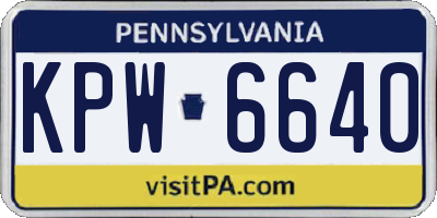 PA license plate KPW6640