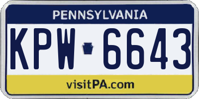 PA license plate KPW6643