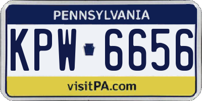 PA license plate KPW6656