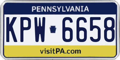 PA license plate KPW6658
