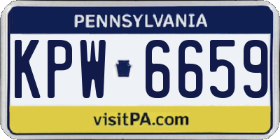 PA license plate KPW6659