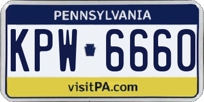 PA license plate KPW6660