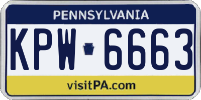 PA license plate KPW6663