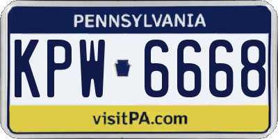 PA license plate KPW6668