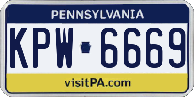 PA license plate KPW6669