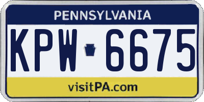 PA license plate KPW6675