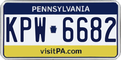 PA license plate KPW6682