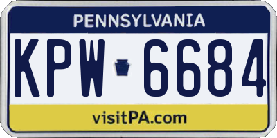 PA license plate KPW6684