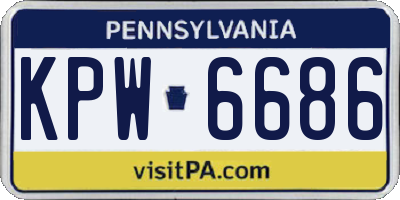PA license plate KPW6686