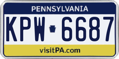 PA license plate KPW6687