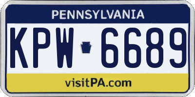 PA license plate KPW6689