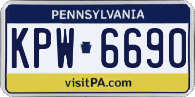 PA license plate KPW6690