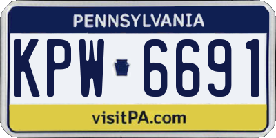 PA license plate KPW6691