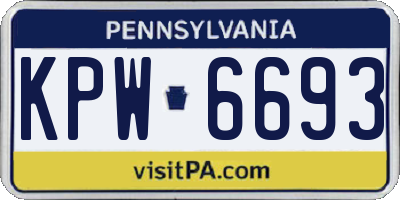 PA license plate KPW6693