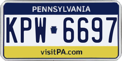 PA license plate KPW6697