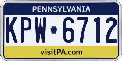 PA license plate KPW6712