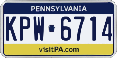 PA license plate KPW6714
