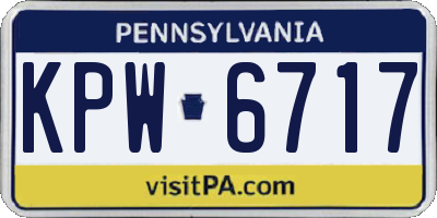 PA license plate KPW6717