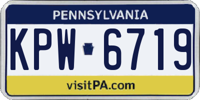 PA license plate KPW6719