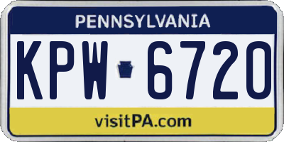 PA license plate KPW6720
