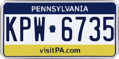 PA license plate KPW6735