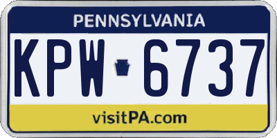 PA license plate KPW6737