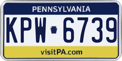 PA license plate KPW6739